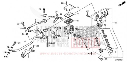 REAR BRAKE MASTER CYLINDER (NC750SA/SD) NC750SAG de 2016